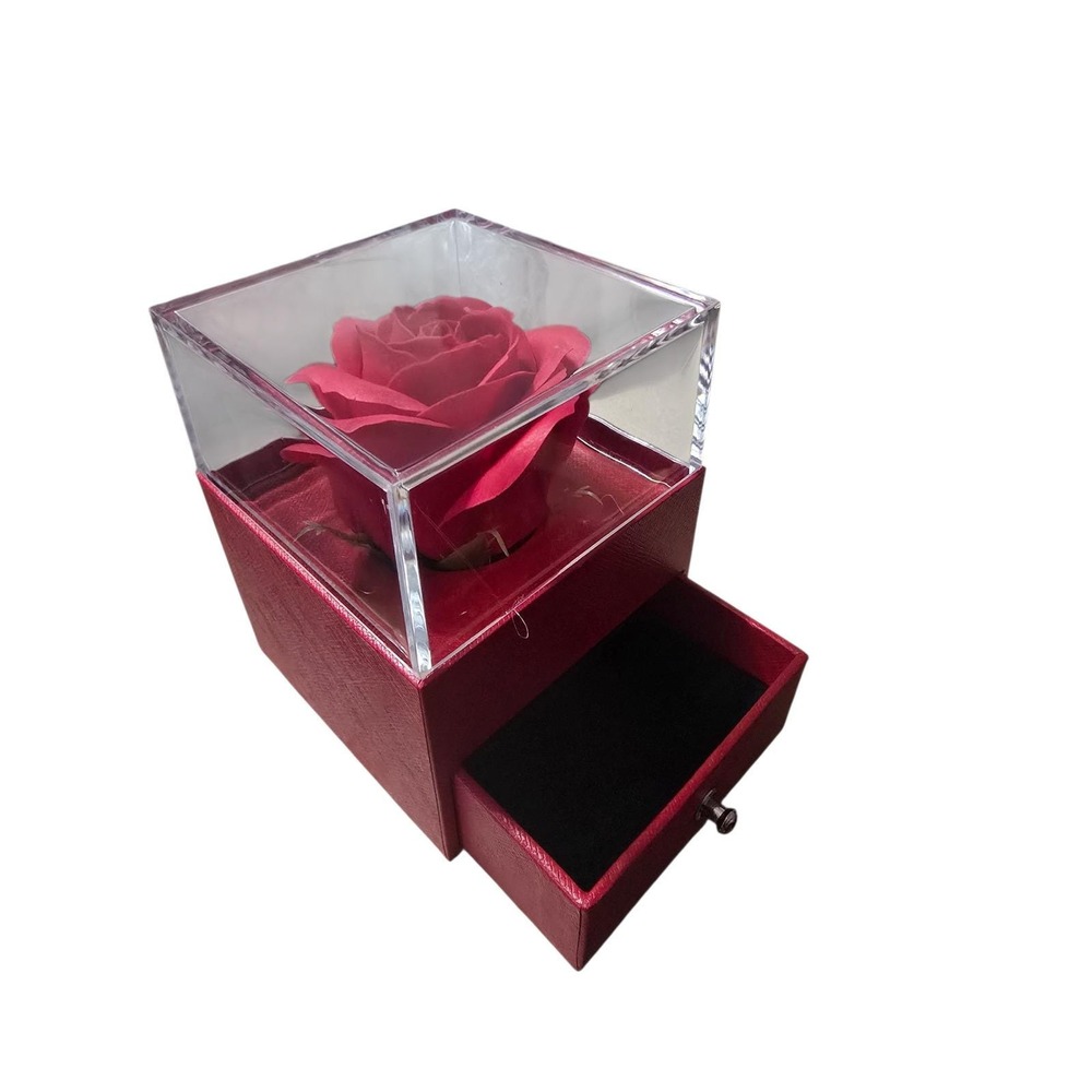 Red or Black Rose Jewelry Gift Box Valentines Mothers Day Birthday Gift Present